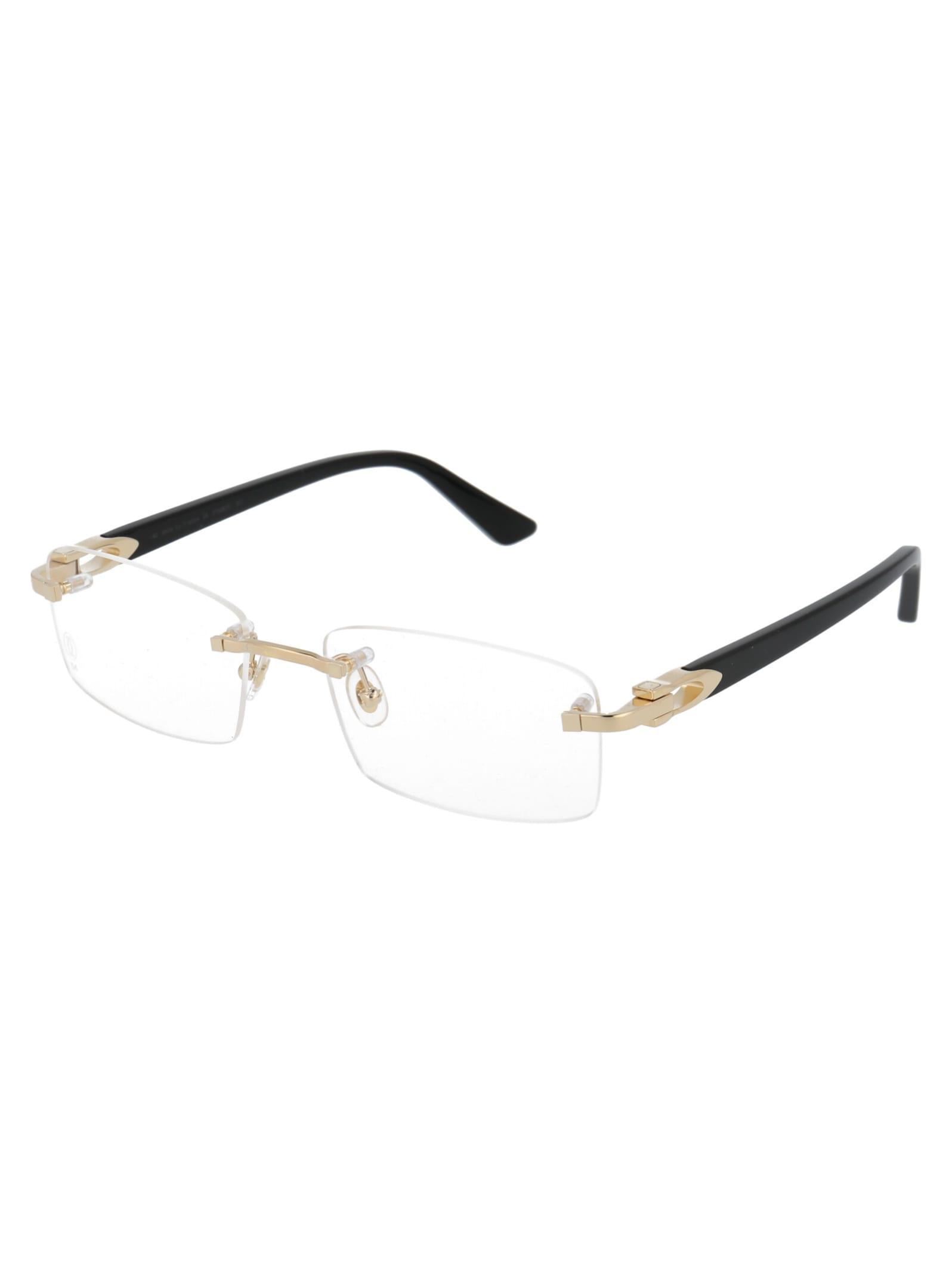 CARTIER Ct0287o Glasses In 001 Gold Black Transparent Product Image
