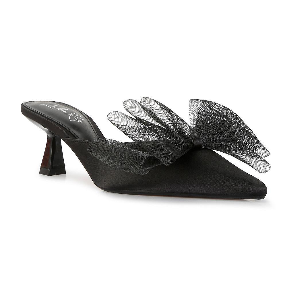 London Rag Asma Organza Women's Heeled Mules, Size: 7, Black Product Image