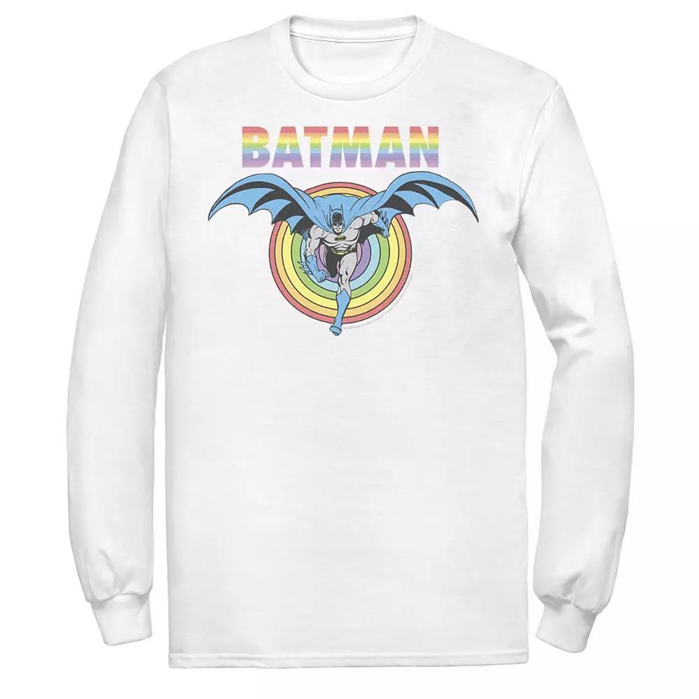 Men's DC Comics Pride Batman Rainbow Run Tee, Size: XXL, White Product Image