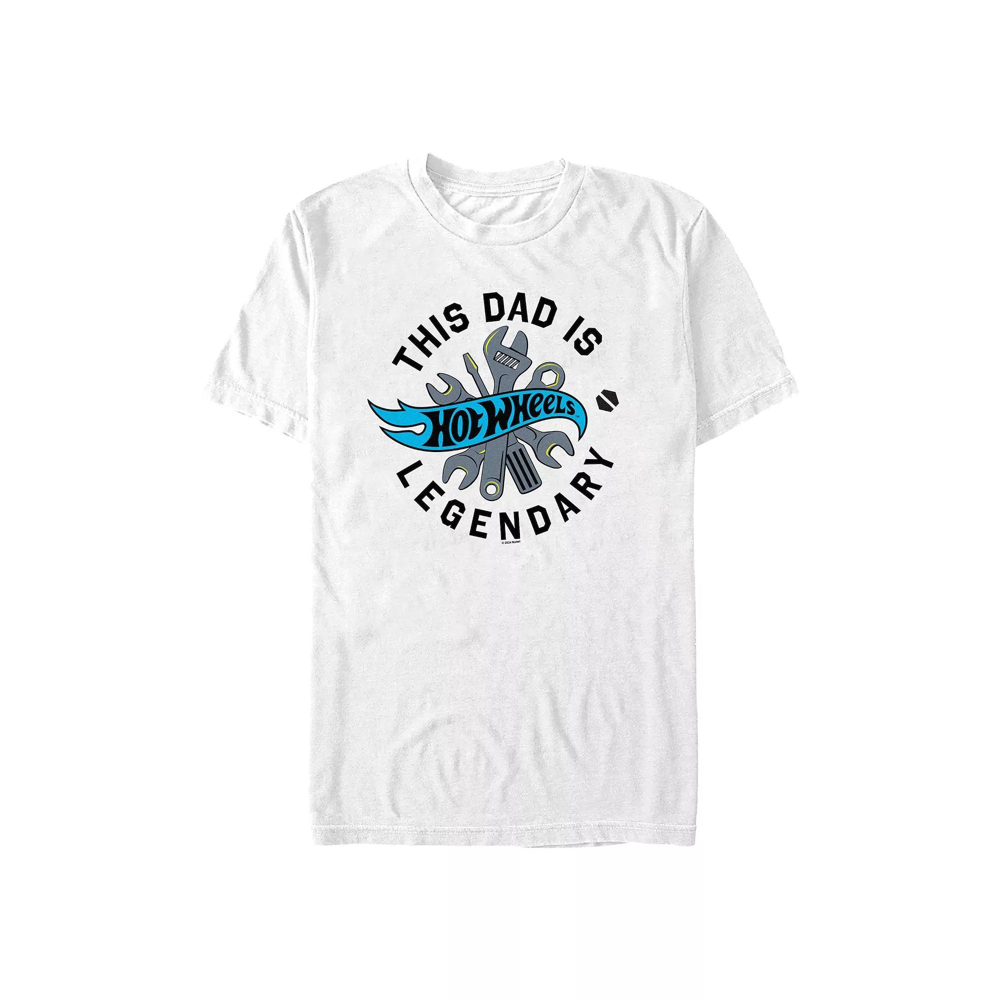 Men's Hot Wheels This Dad Is Legendary Graphic Tee, Size: Medium, White Product Image