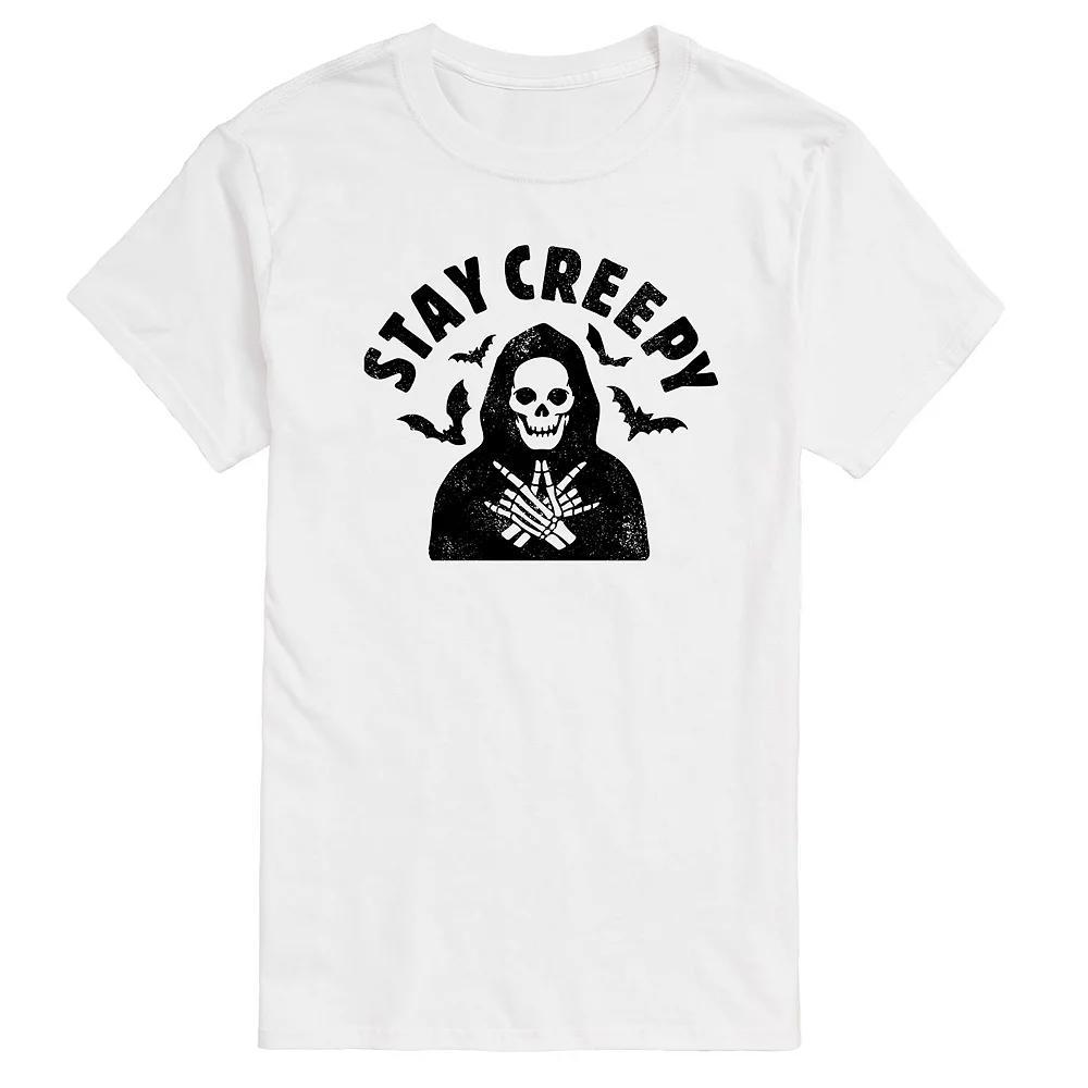 Big & Tall Stay Creepy Skeleton Tee, Men's, Size: 4XL Tall, White Product Image