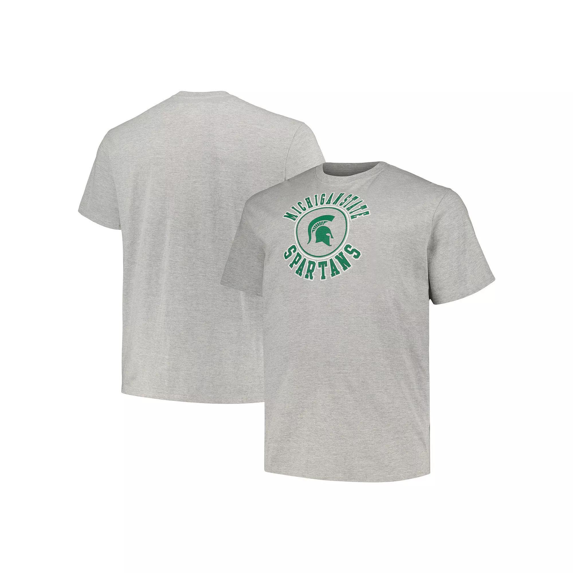 Men's Champion Heather Gray Michigan State Spartans Big & Tall Circle Logo T-Shirt, Size: 4XB, Grey Product Image