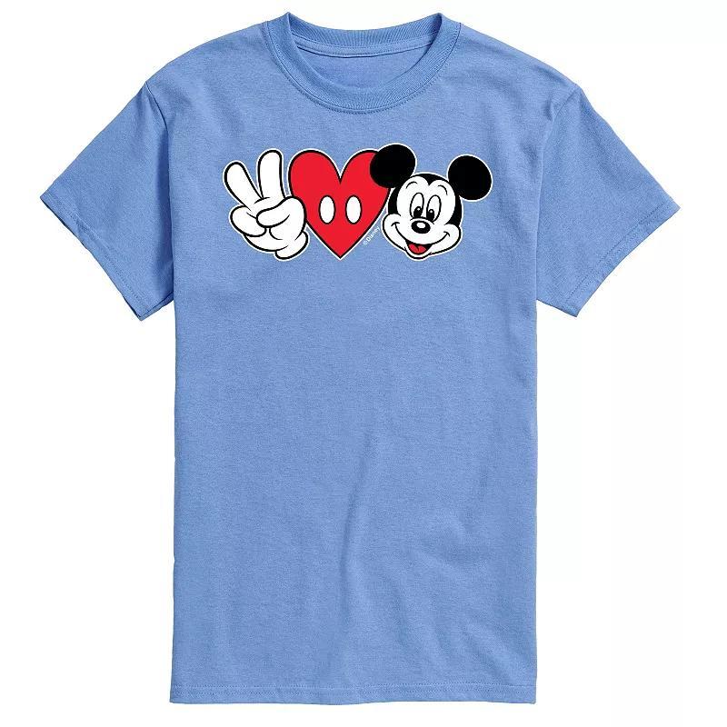 Disneys Mickey Mouse Mens Peace Love Mickey Graphic Tee Product Image