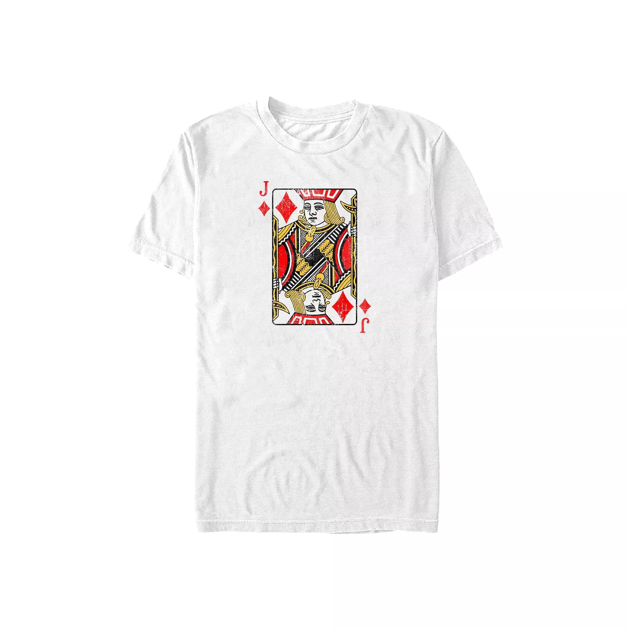 Big & Tall Jack Of Diamonds Card Graphic Tee, Men's, Size: XXL Tall, White Product Image