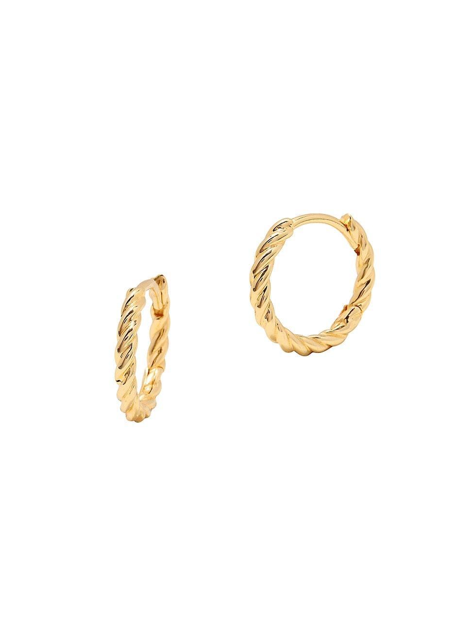 Womens Lottie 14K-Yellow-Gold Vermeil Twist Hoop Earrings Product Image