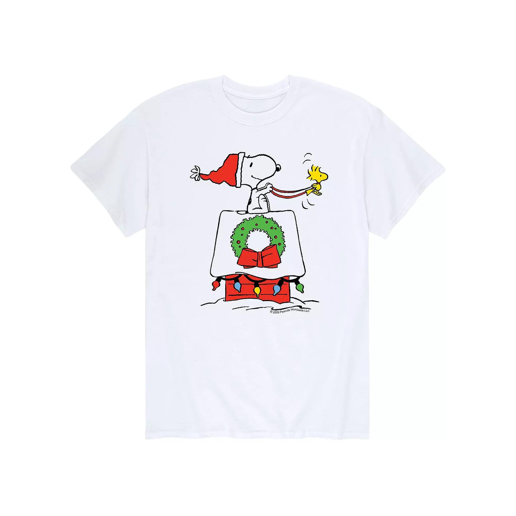 Men's Peanuts Snoopy Sleigh Tee, Size: Medium, White Product Image
