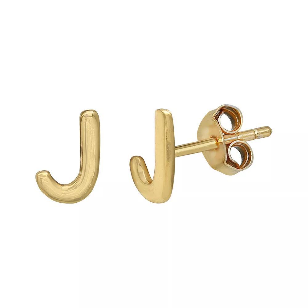 PRIMROSE Sterling Silver Initial Stud Earrings, Women's, Gold Tone C Product Image