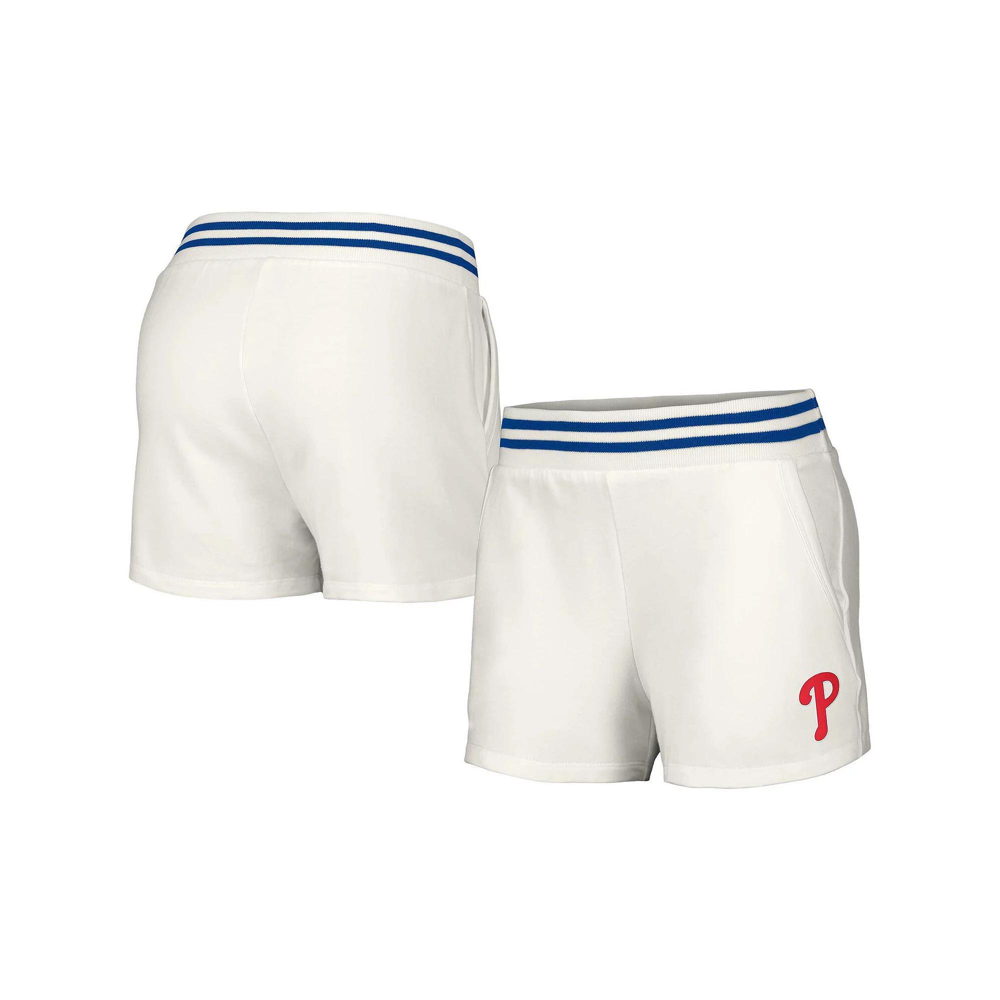 Women's Lusso Style  White Philadelphia Phillies Maeg Tri-Blend Pocket Shorts, Size: XL Product Image