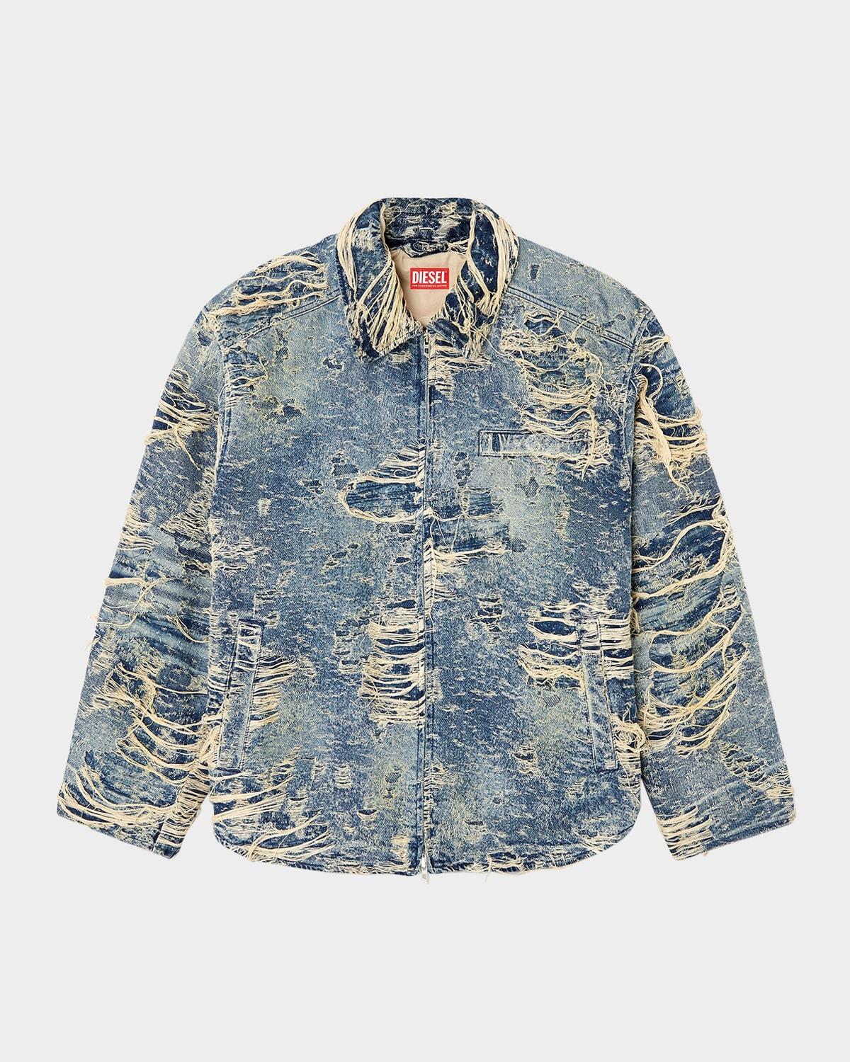 Mens Jacket in Floating-Thread Denim Product Image