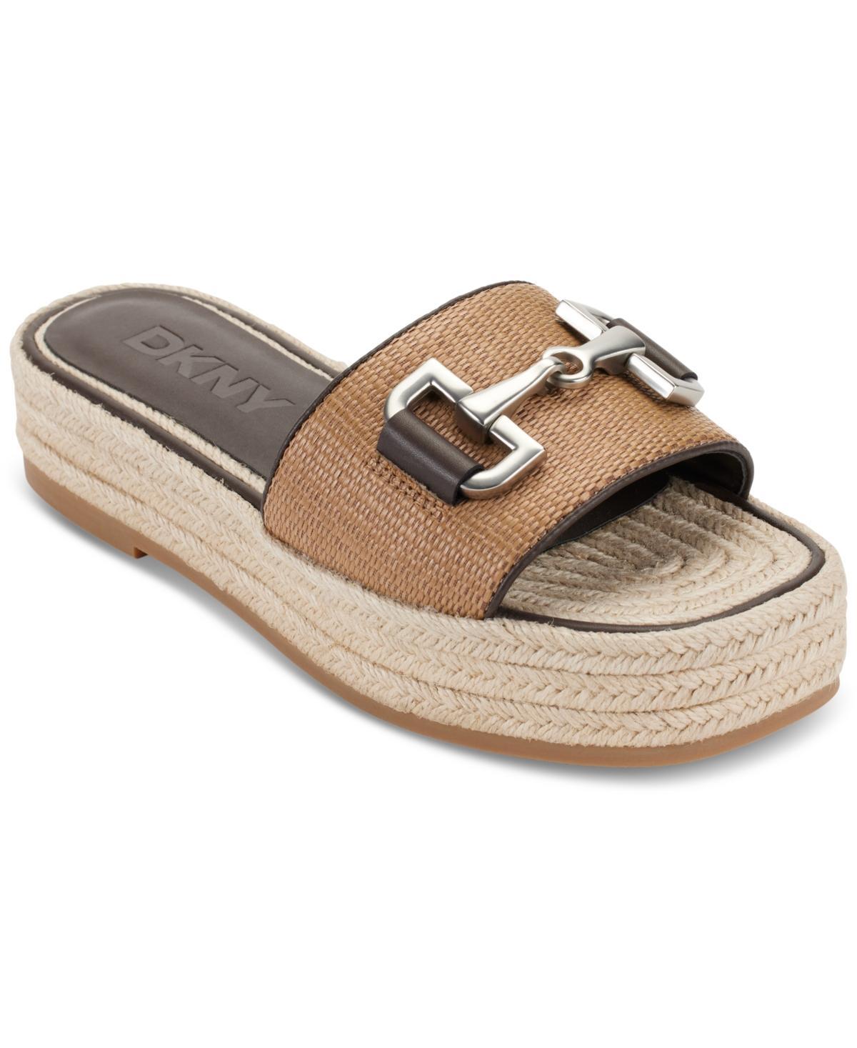 Dkny Womens Fiona Hardware Espadrille Platform Sandals - Brown/ Product Image