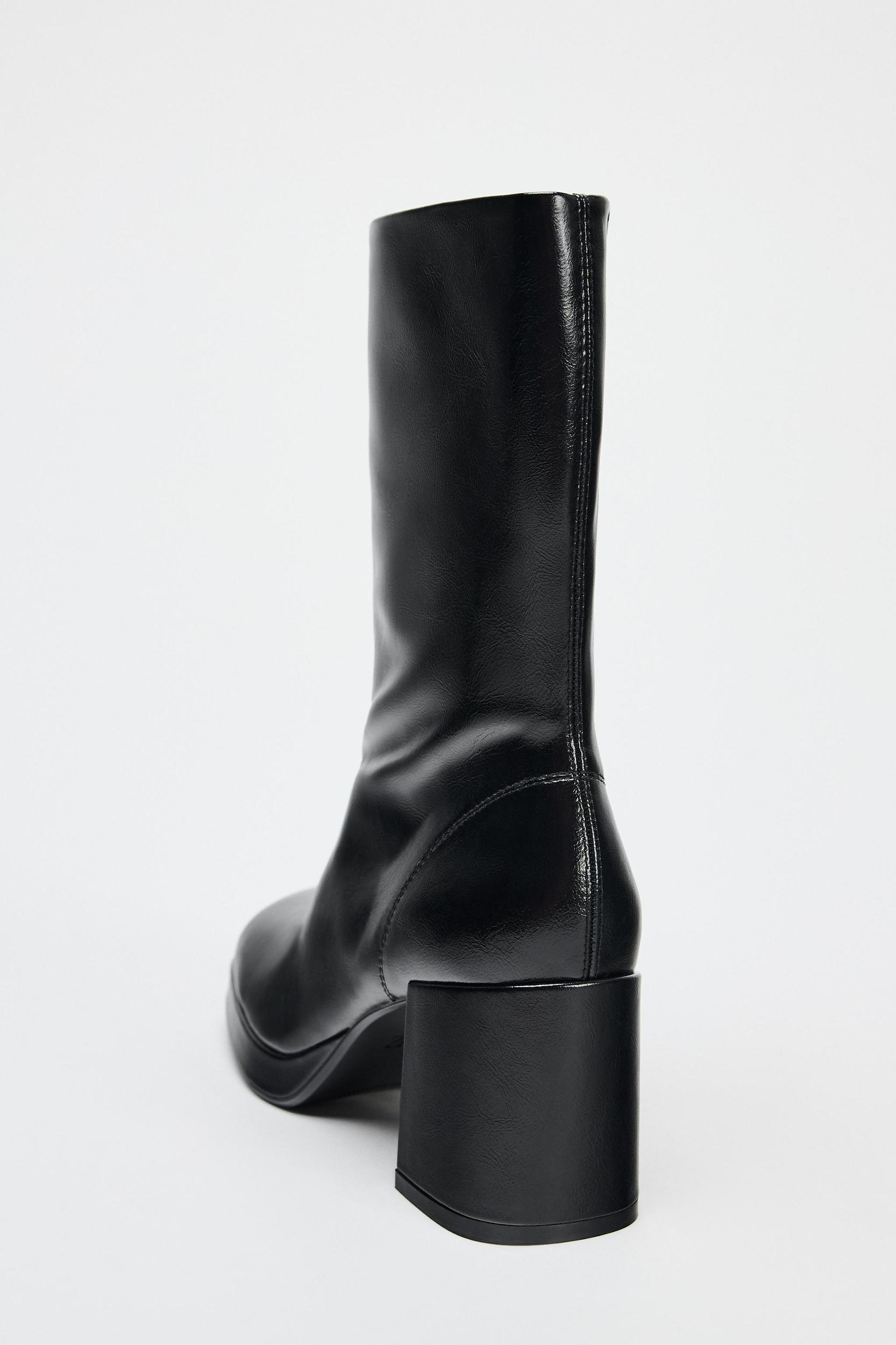 PLATFORM HEELED ANKLE BOOTS Product Image