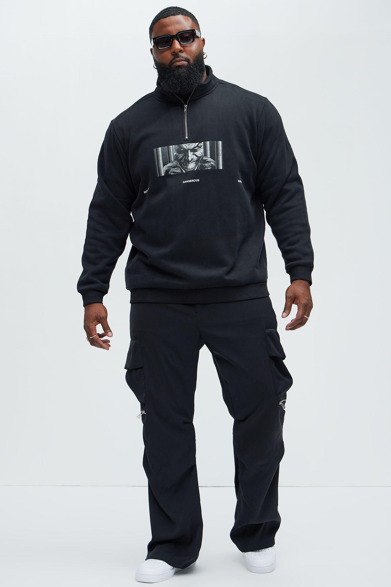 Joker Arkham Asylum Quarter Zip Sweatshirt - Black Product Image