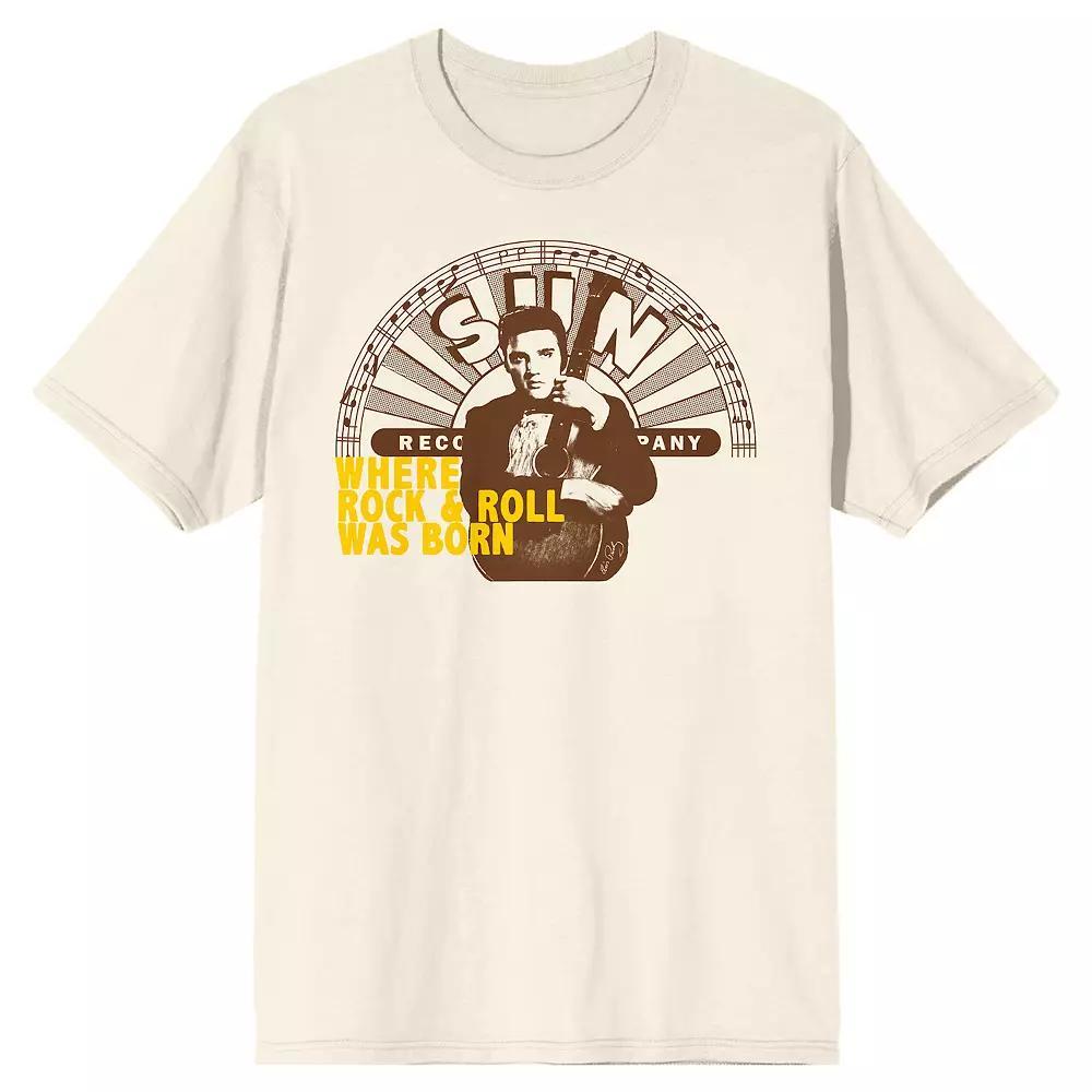 Men's Sun Records Elvis Where Rock Graphic Tee, Size: Small 36, Beige Product Image