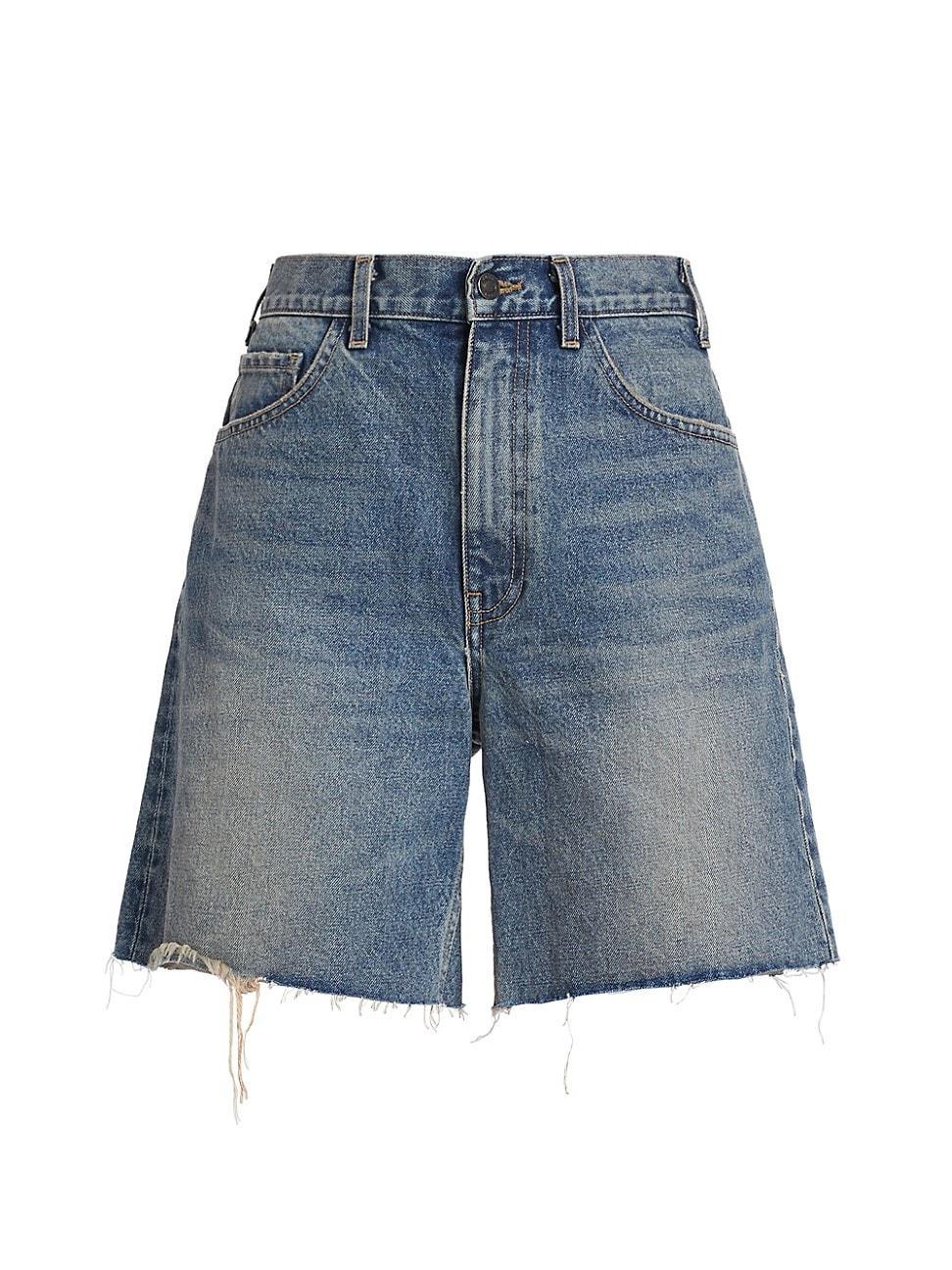 Womens Russel Denim Raw-Edge Shorts Product Image