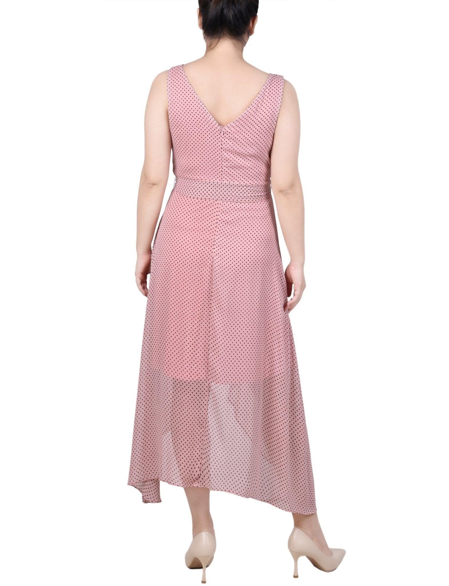 Sleeveless Wrap Chiffon Dress - Petite Product Image