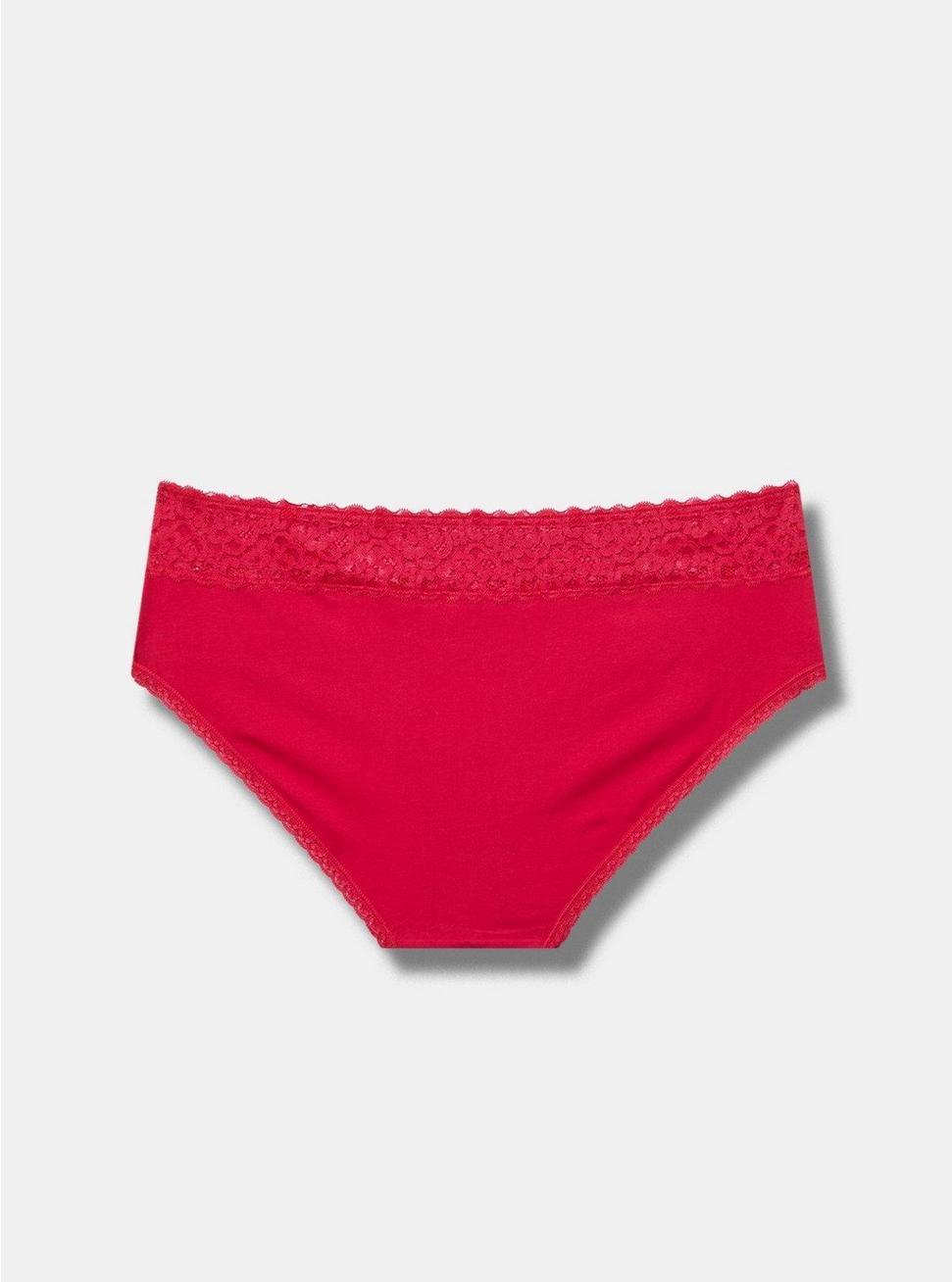 Mid-Rise Hipster Lace Trim Panty Product Image