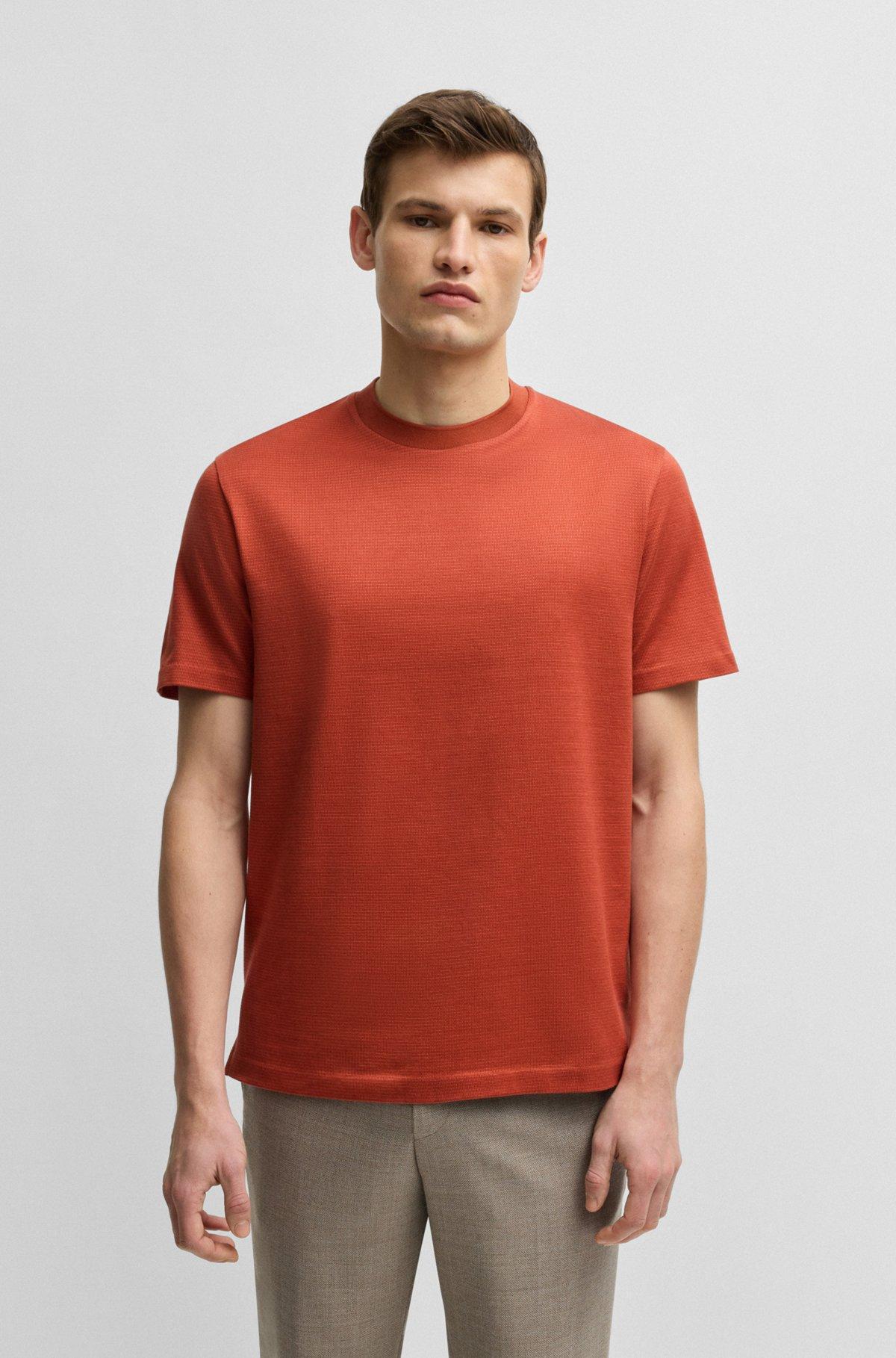 Mercerized-cotton T-shirt with micro pattern Product Image