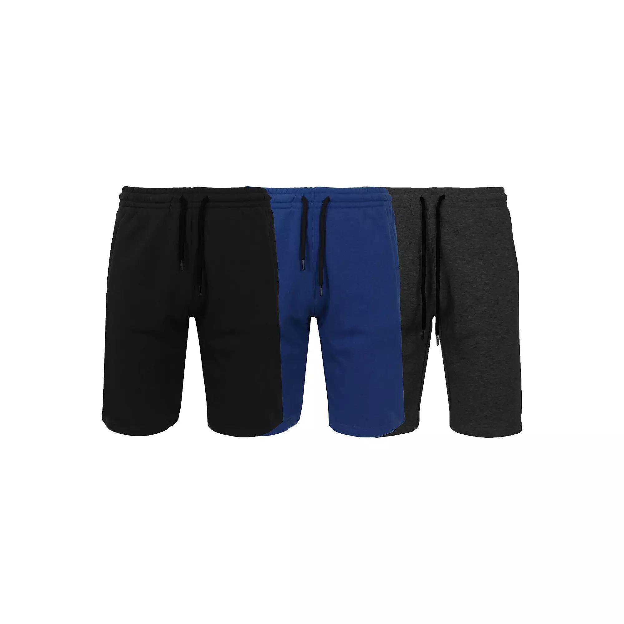 Men's Classic 11" Jogger Lounge Shorts 3-Pack, Size: Small, Black Navy Grey Product Image