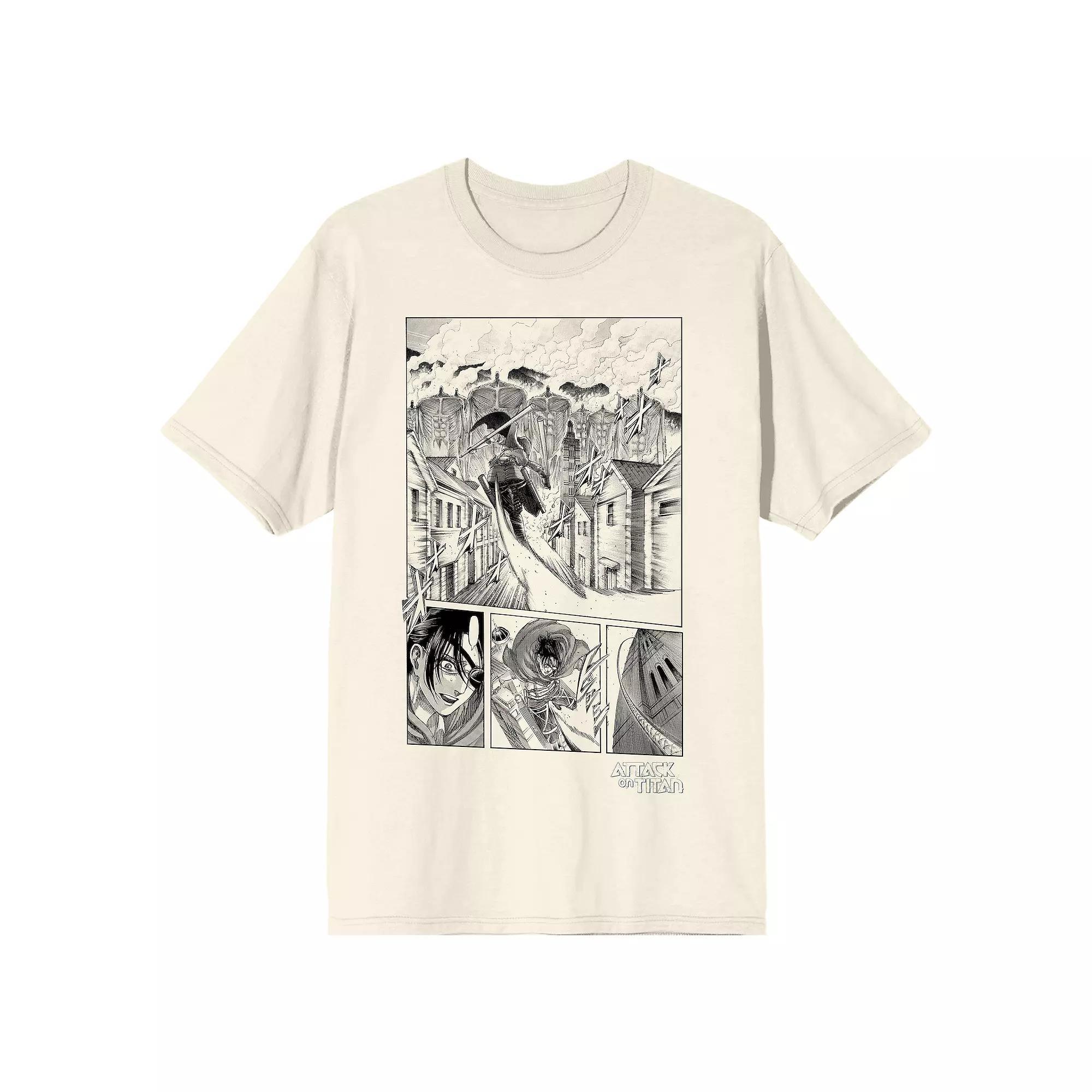 Men's Attack On Titan Hange Manga Graphic Tee, Size: XXL, Beige Product Image