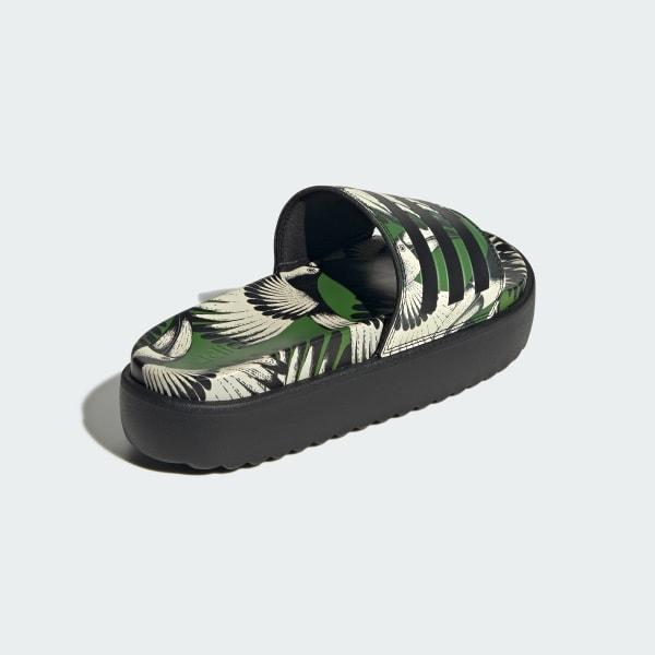 adidas adilette Women's Platform Swimming Slides, Size: 7, Crew Green Product Image