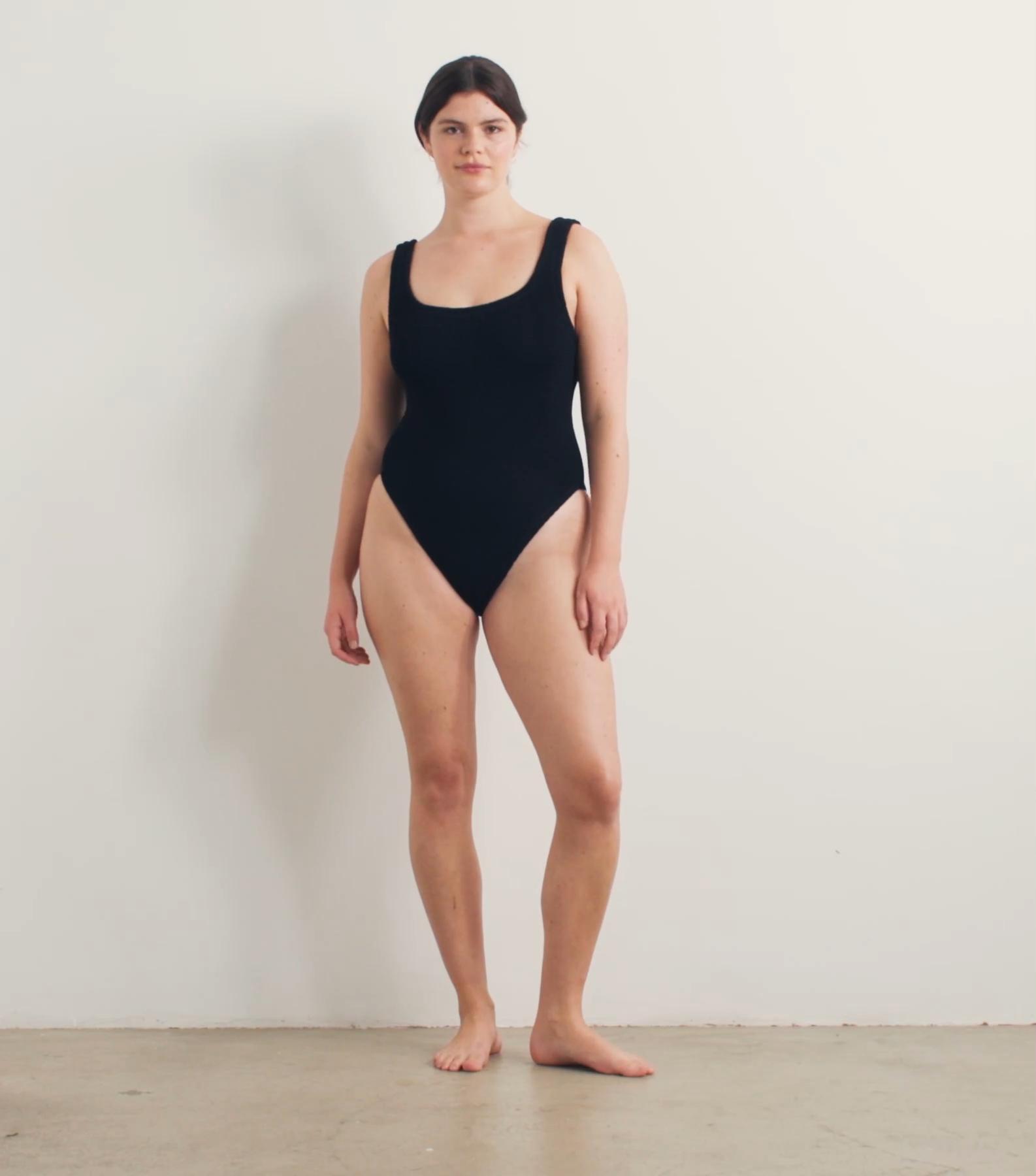 Square Neck Swim - Metallic Chocolate Product Image