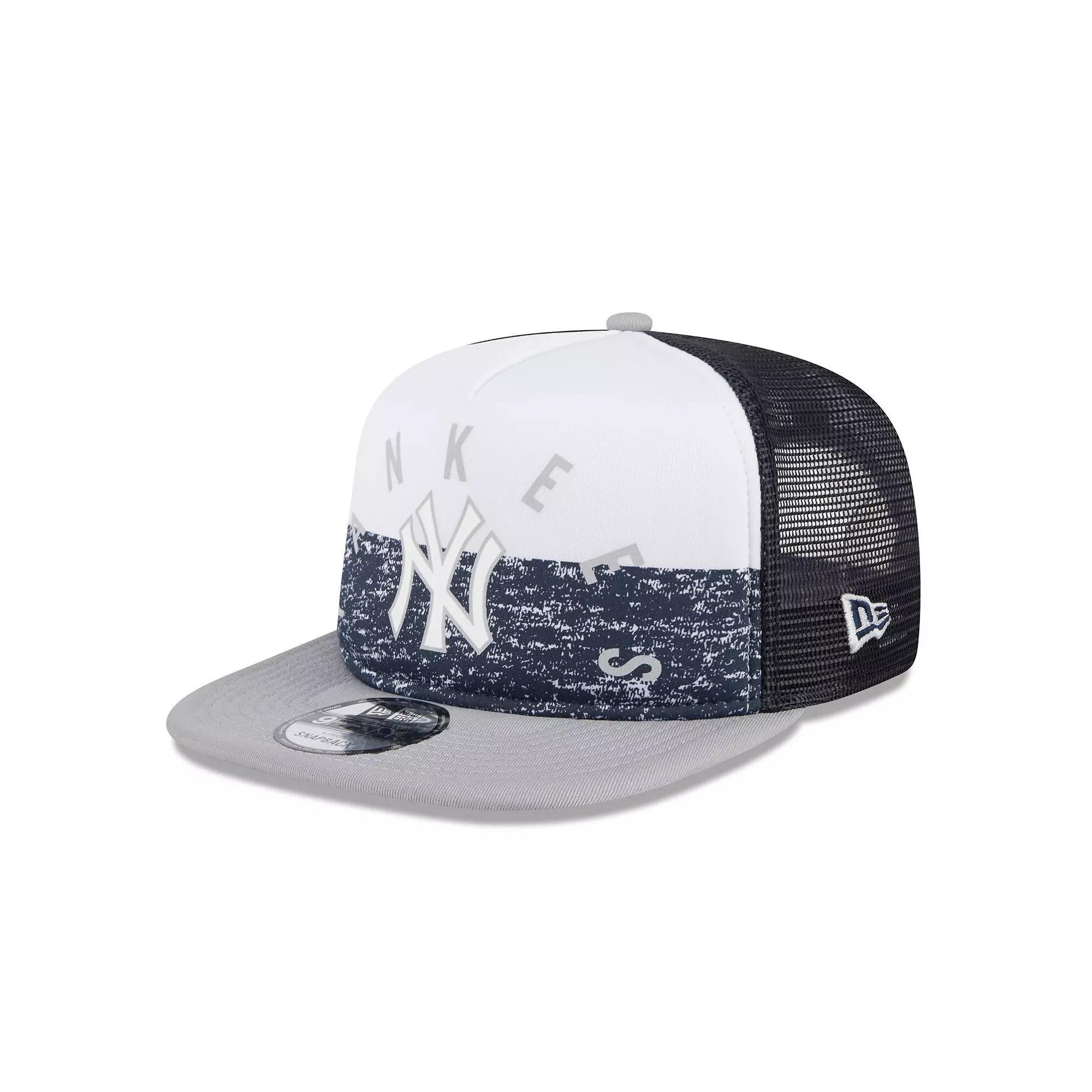 Mens New Era /Gray New York Yankees Team Foam Front A-Frame Trucker 9FIFTY Snapback Hat Product Image