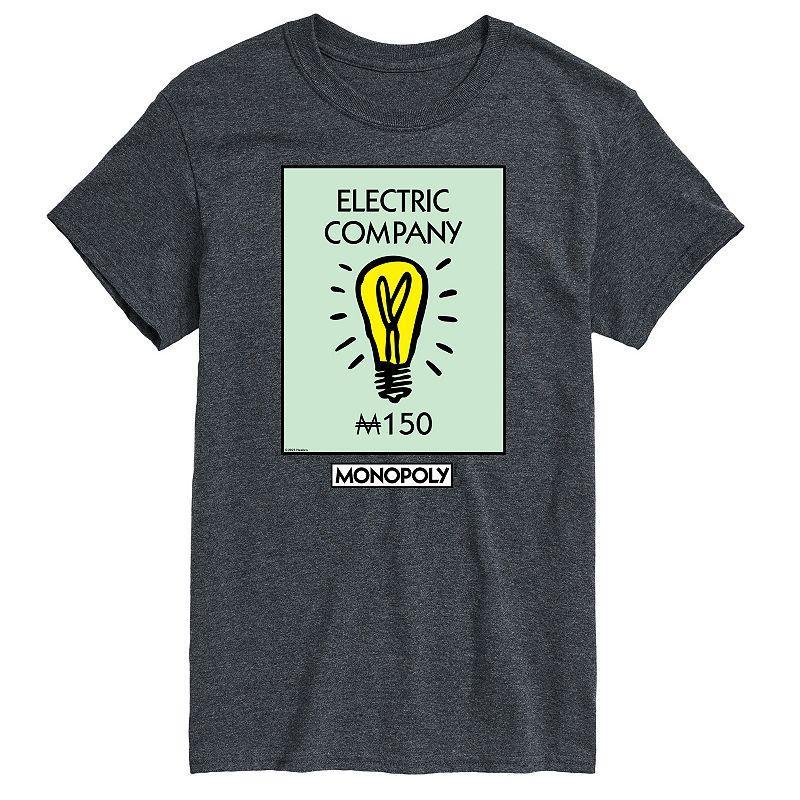 Mens Monopoly Electric Company Graphic Tee Grey Product Image