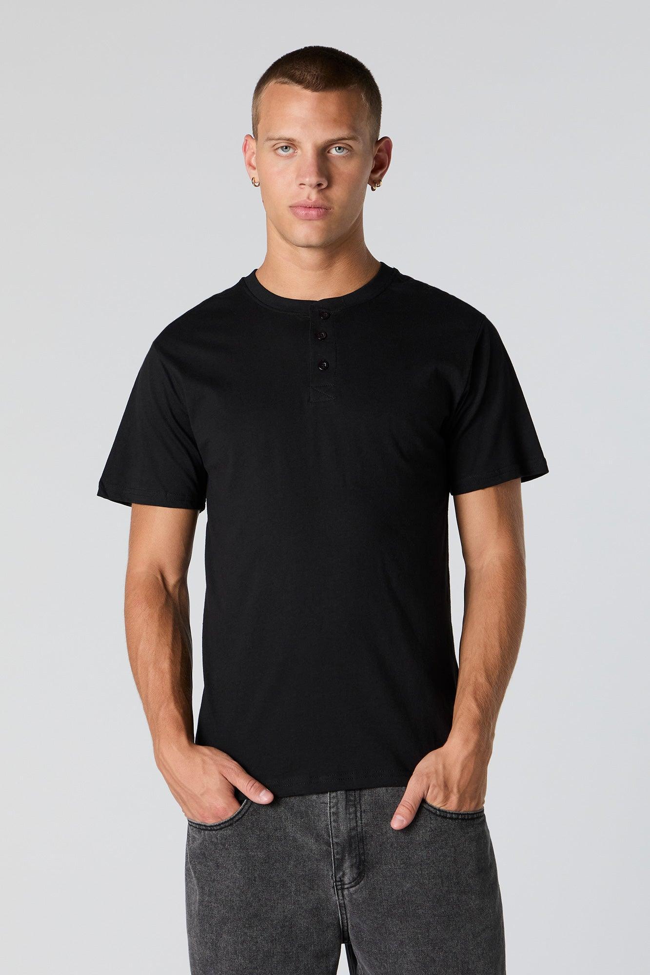 Solid Henley T-Shirt Male Product Image