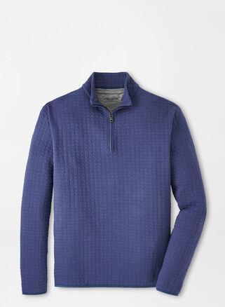 Peter Millar Mens Quad Quilted Quarter-Zip | Color: Galaxy | Size: XXL Product Image