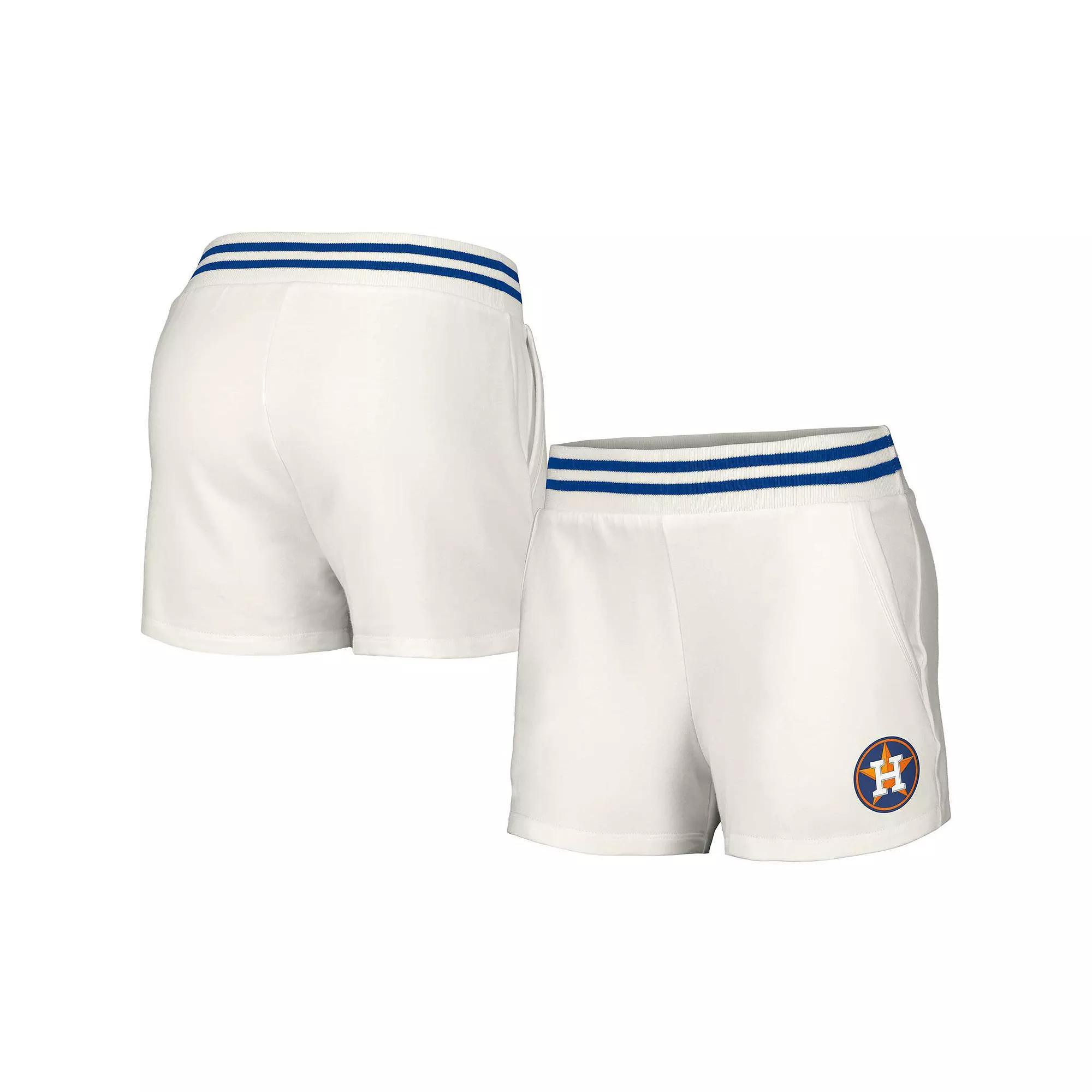 Women's Lusso Style  White Chicago Cubs Maeg Tri-Blend Pocket Shorts, Size: XS Product Image