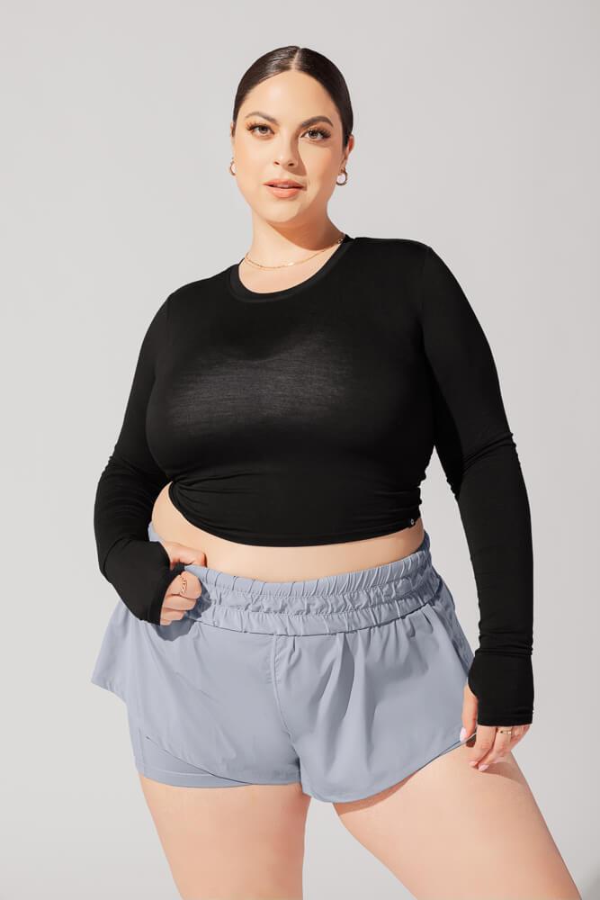 Bow Back Reversible Long Sleeve Top - Black Product Image