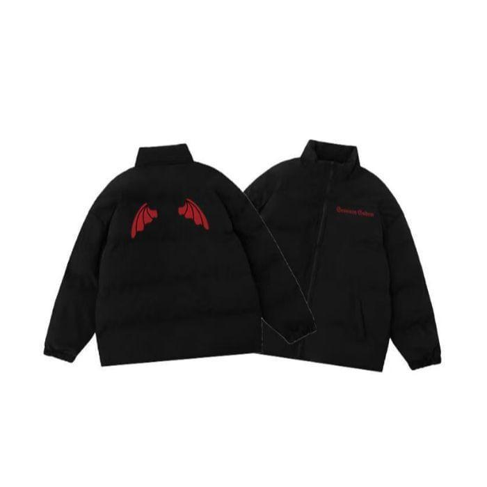 Wing Print Zip Puffer Jacket Product Image