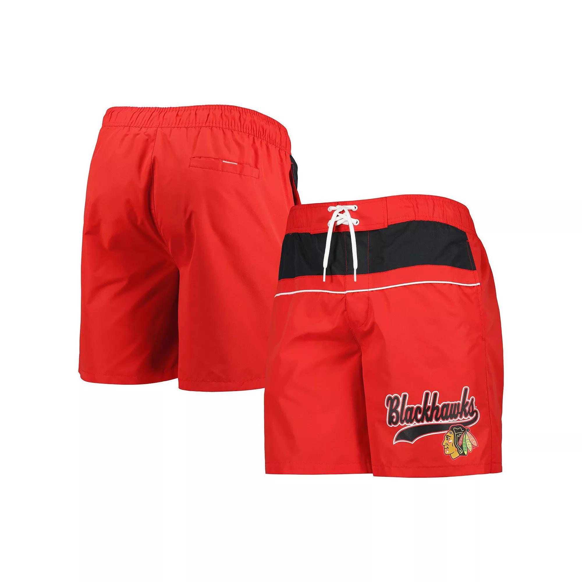 Men's Starter Red Chicago Blackhawks Freestyle Volley Swim Shorts, Size: XL Product Image