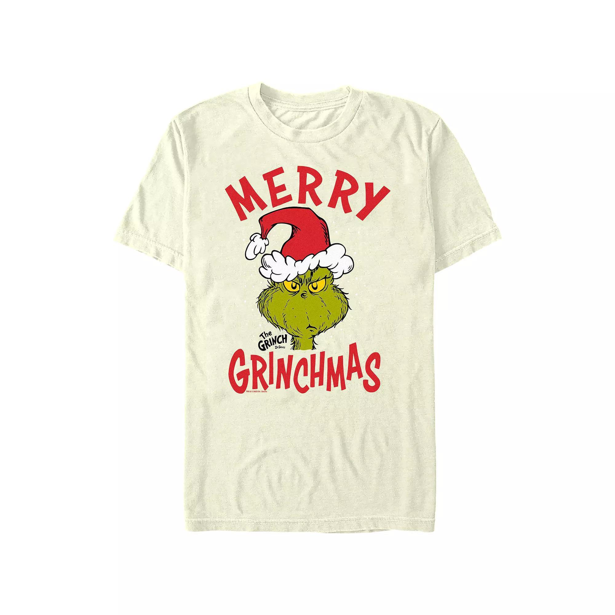 Big & Tall Dr. Seuss The Grinch Merry Christmas Graphic Tee, Men's, Size: XXL, Light Blue Product Image