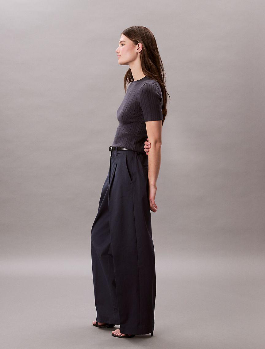 Cotton Stretch Pleated Chino Trouser Product Image