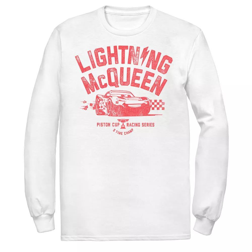 Disney / Pixar's Cars 3 Lightning McQueen Men's Racing Tee, Size: Large, White Product Image