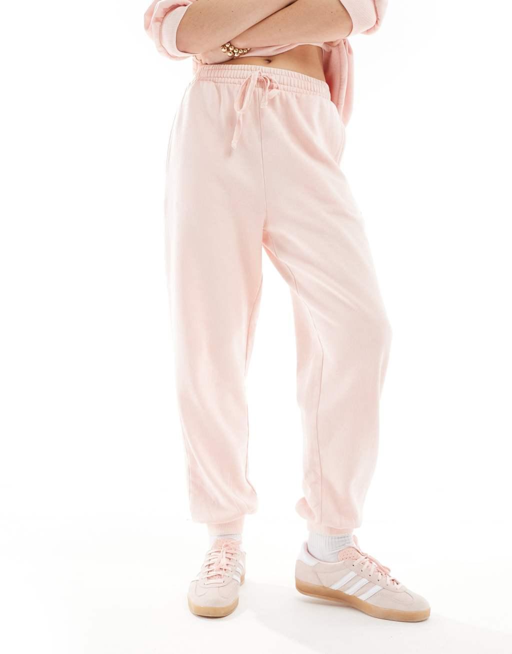 Miss Selfridge oversized sweatpants in acid wash pink - part of a set Product Image