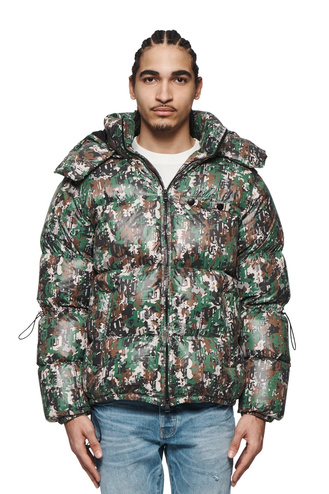Gothic Camo Puffer Jacket Male Product Image