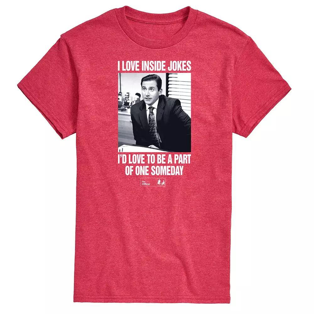 Men's The Office Michael Inside Jokes Tee, Size: XXL, Grey Red Product Image