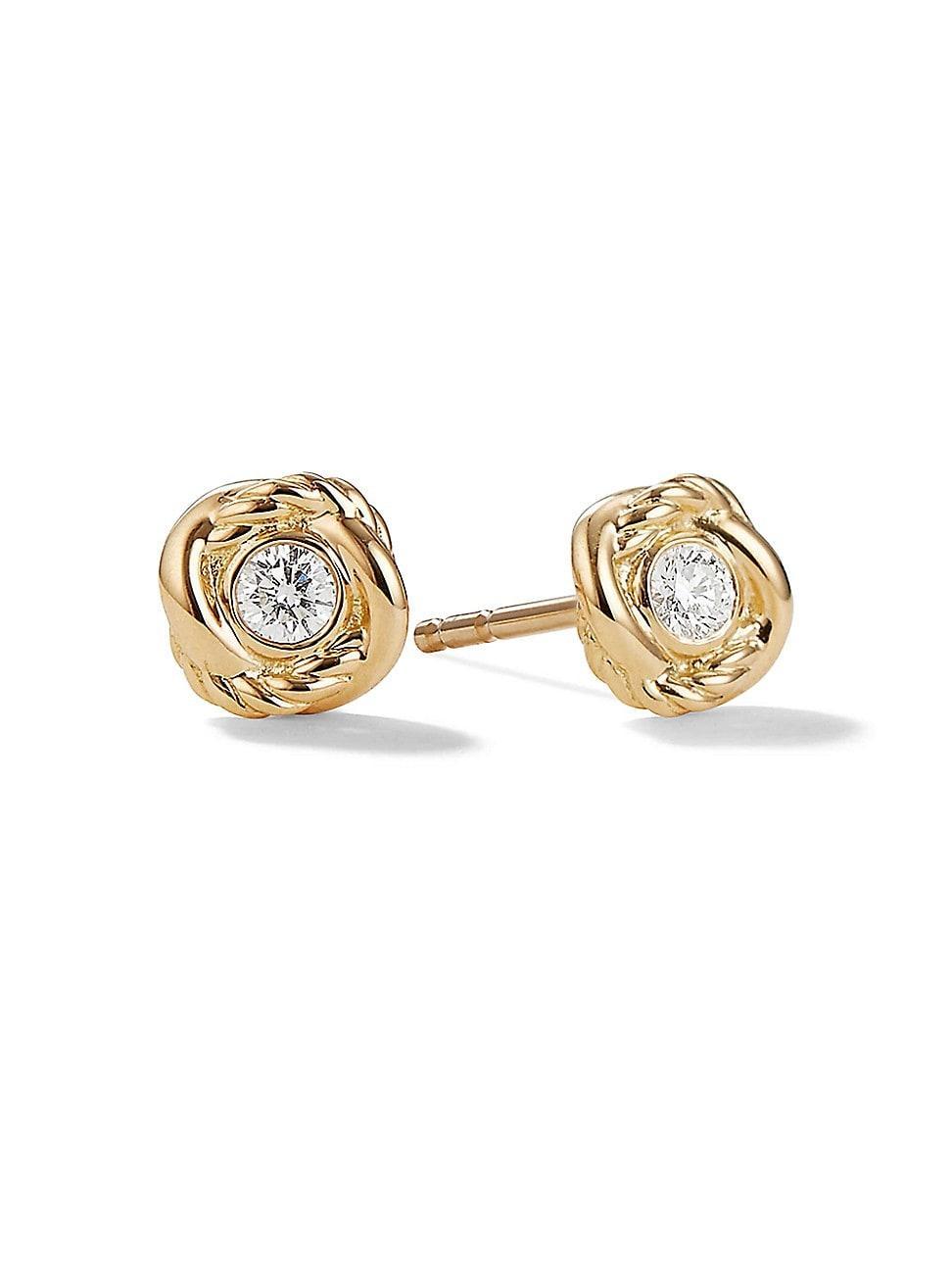 Womens Infinity Stud Earrings with Diamonds Product Image