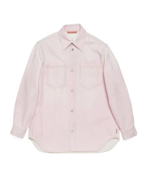 ACNE STUDIOS Denim Button-up Shirt In Pale Pink Product Image