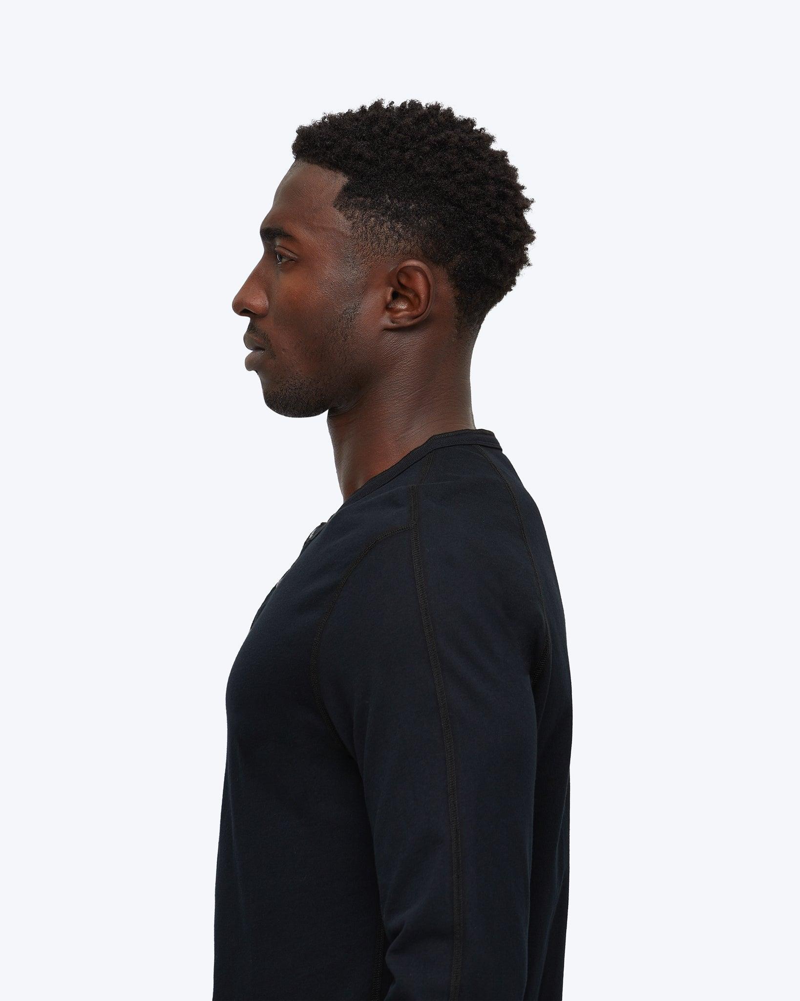 Kyoto Black Midweight Jersey Classic Long Sleeve Male Product Image