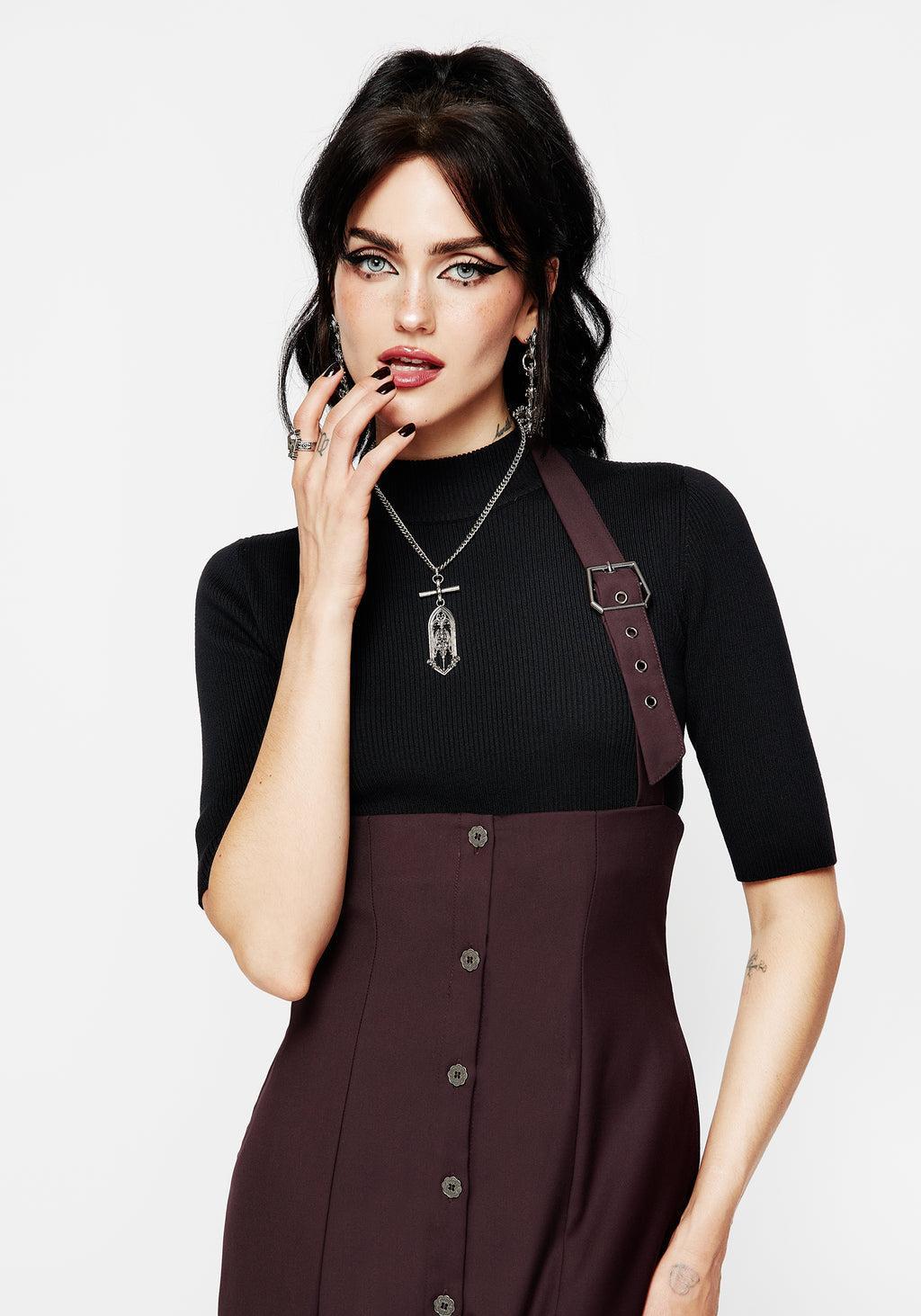 New Age Halter Neck Pinafore Midi Dress Product Image