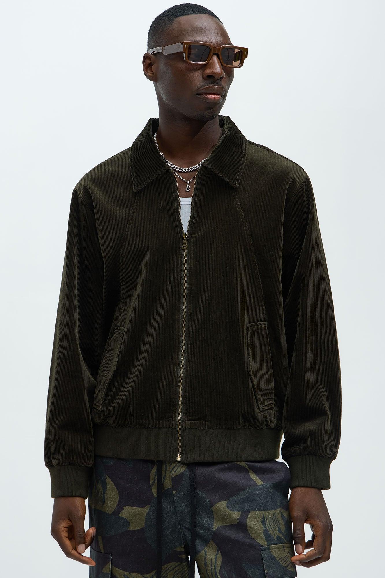 Anderson Corduroy Zip Jacket - Green Product Image