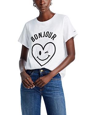 Cinq a Sept Cotton Bonjour Smiling Heart Tee Product Image