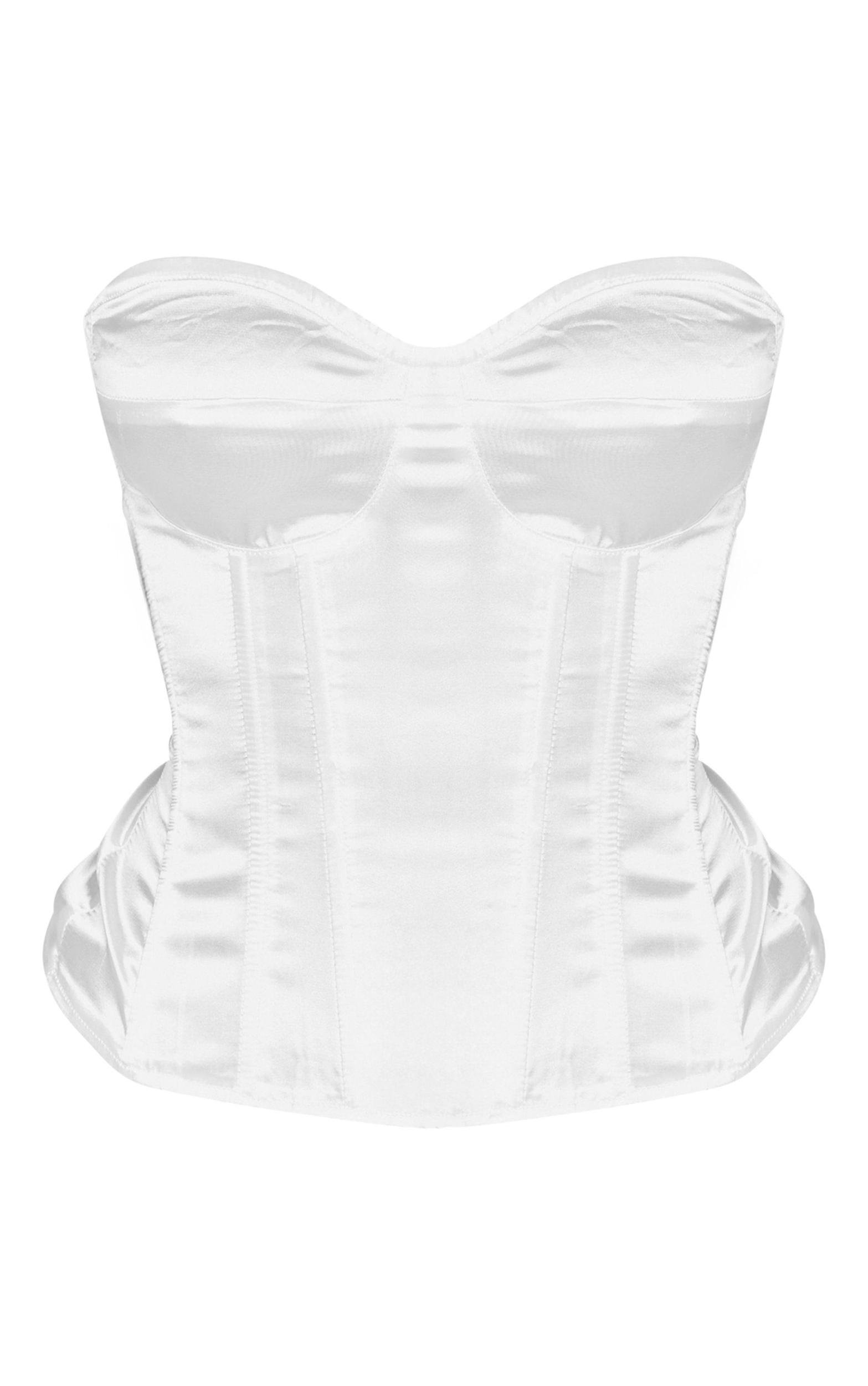 Petite White Satin Corset Product Image