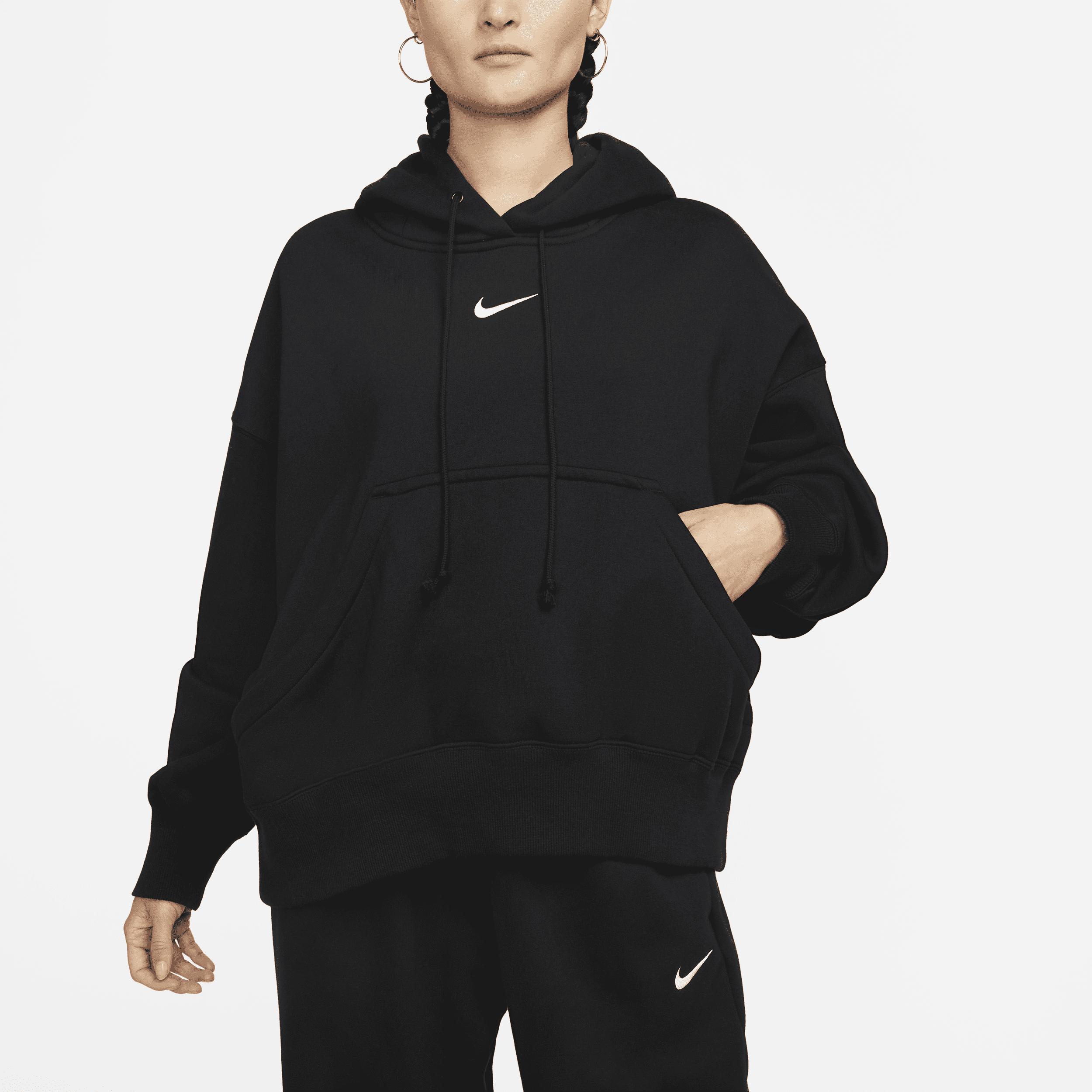 Nike Women's Sportswear Phoenix Fleece Over-Oversized Pullover Hoodie in Black/Black Size Small Cotton/Polyester/Fleece Product Image