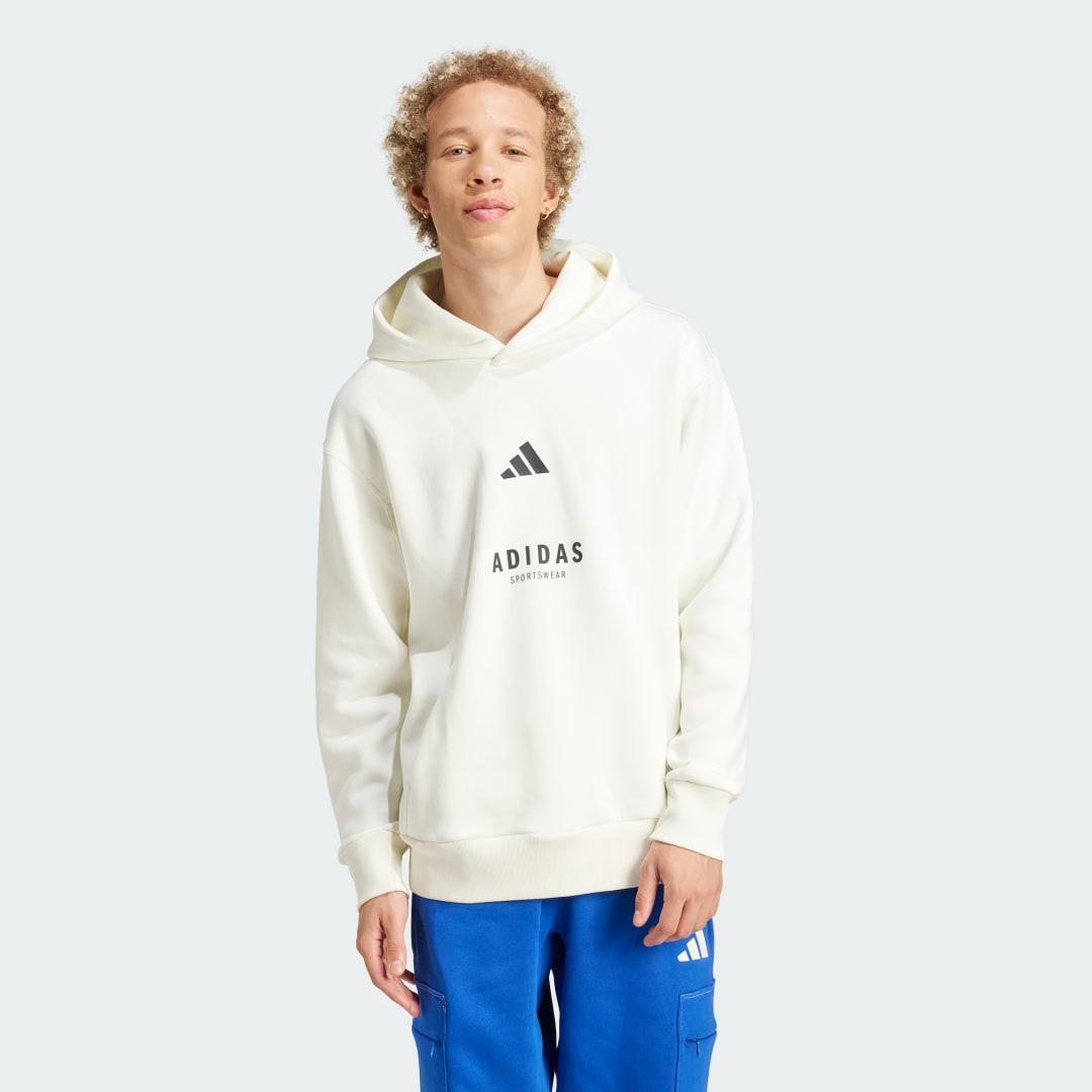 adidas ALL SZN Fleece Graphic Hoodie Black S Mens Product Image