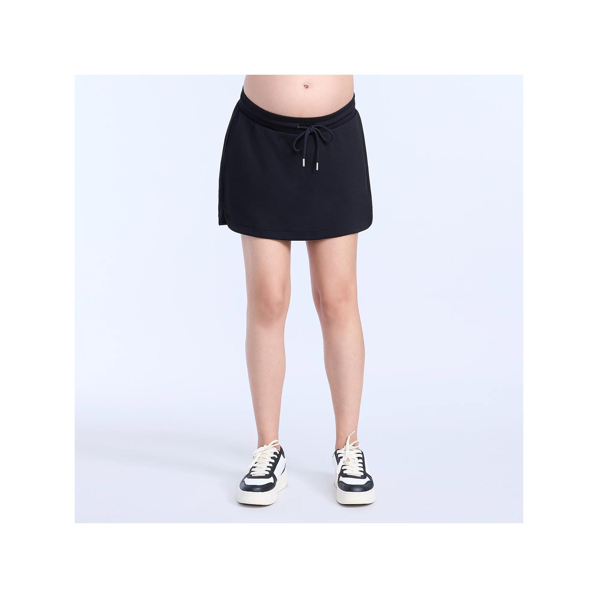 Maternity Motherhood Pull-On Trapeze Mini Skirt, Womens Product Image