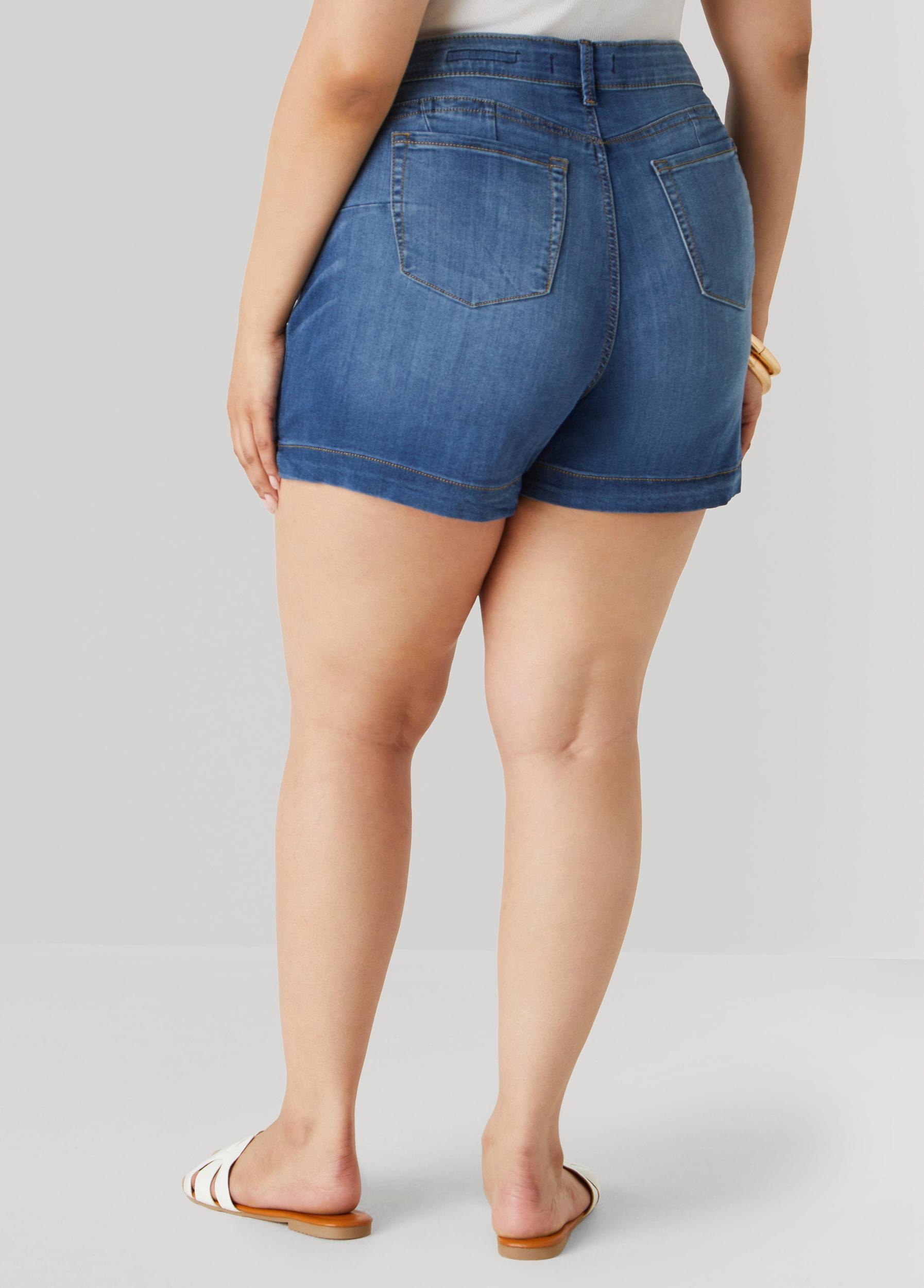 Mid Rise Denim Shorts Product Image